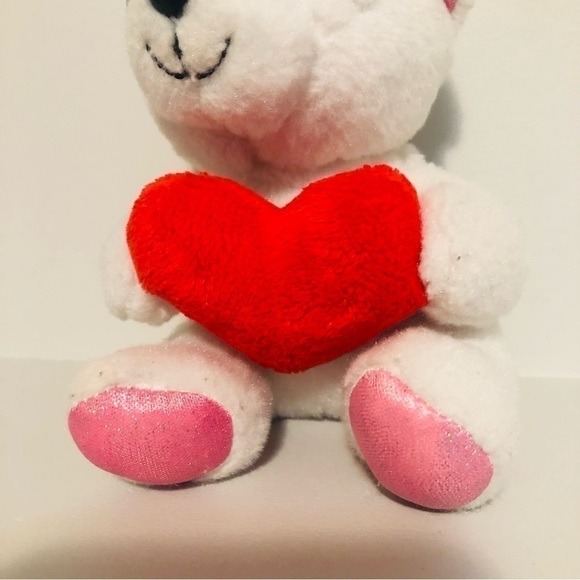 RUSS Bear Holding Heart Teddy Plush Valentines Stuffed Animal Pink - Picture 3 of 9